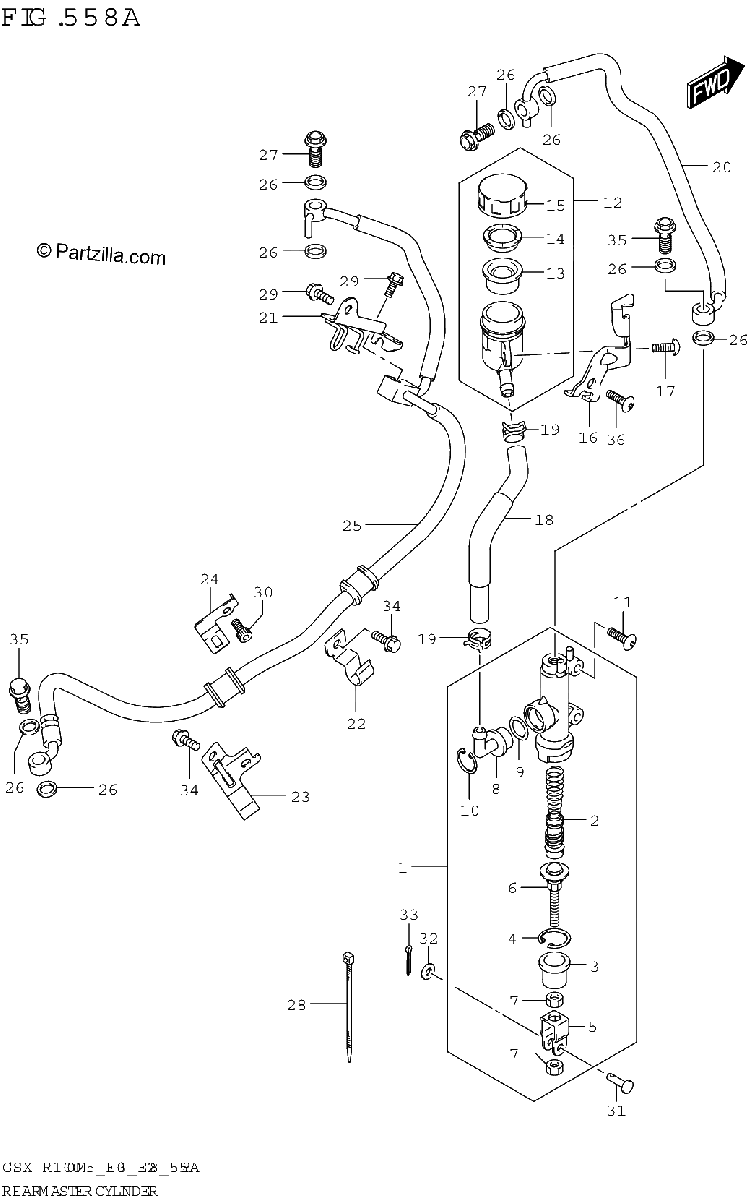 Diagrama de REAR MASTER CYLINDER