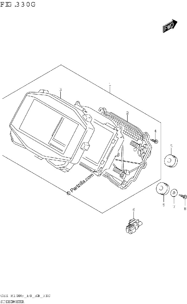Diagrama de SPEEDOMETER GSX R1000RA GSX R1000RZA E03 E33