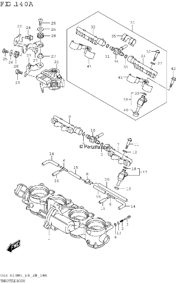 Diagrama de THROTTLE BODY E03 E28