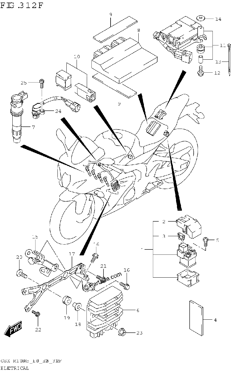 Diagrama de ELECTRICAL GSX R1000A E33