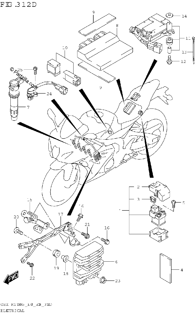 Diagrama de ELECTRICAL GSX R1000RA GSX R1000RZA E03 E28
