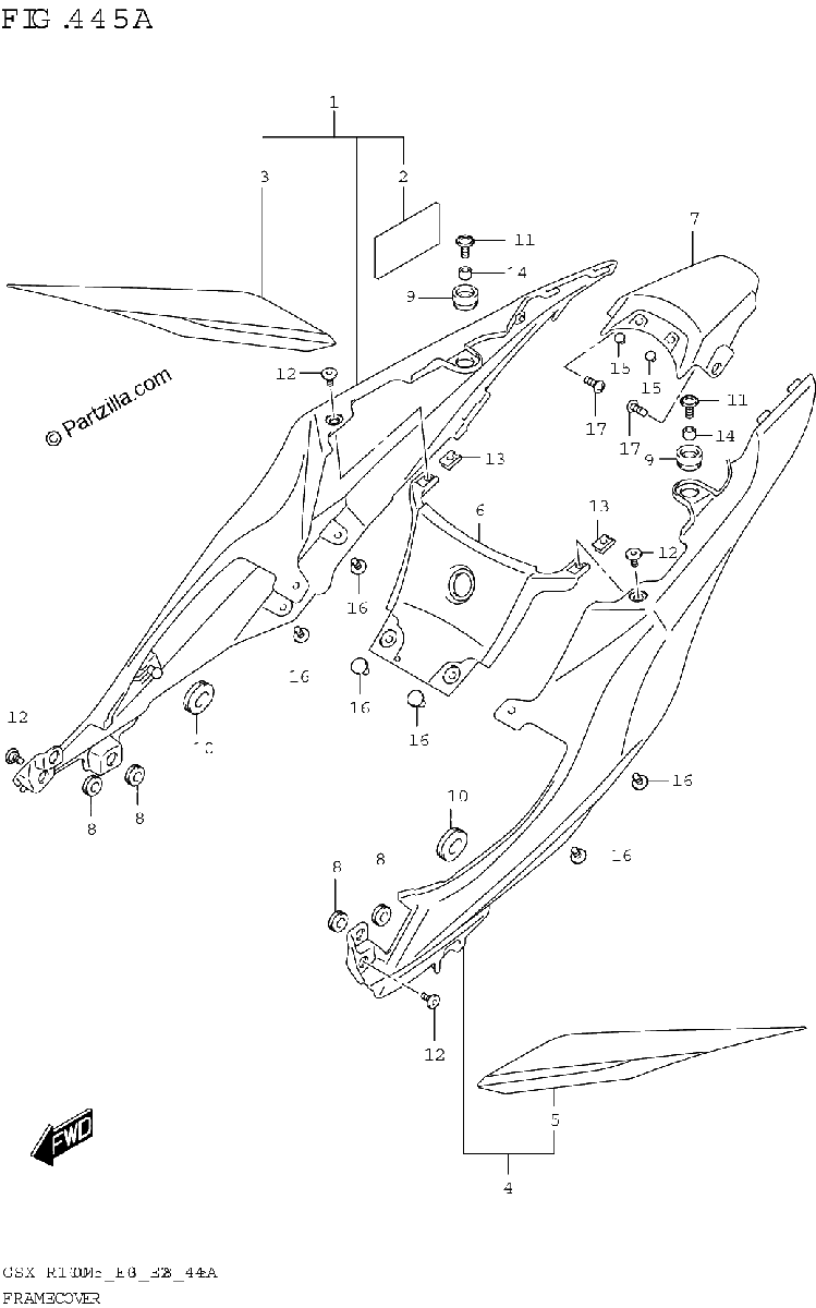 Diagrama de FRAME COVER GSX R1000A
