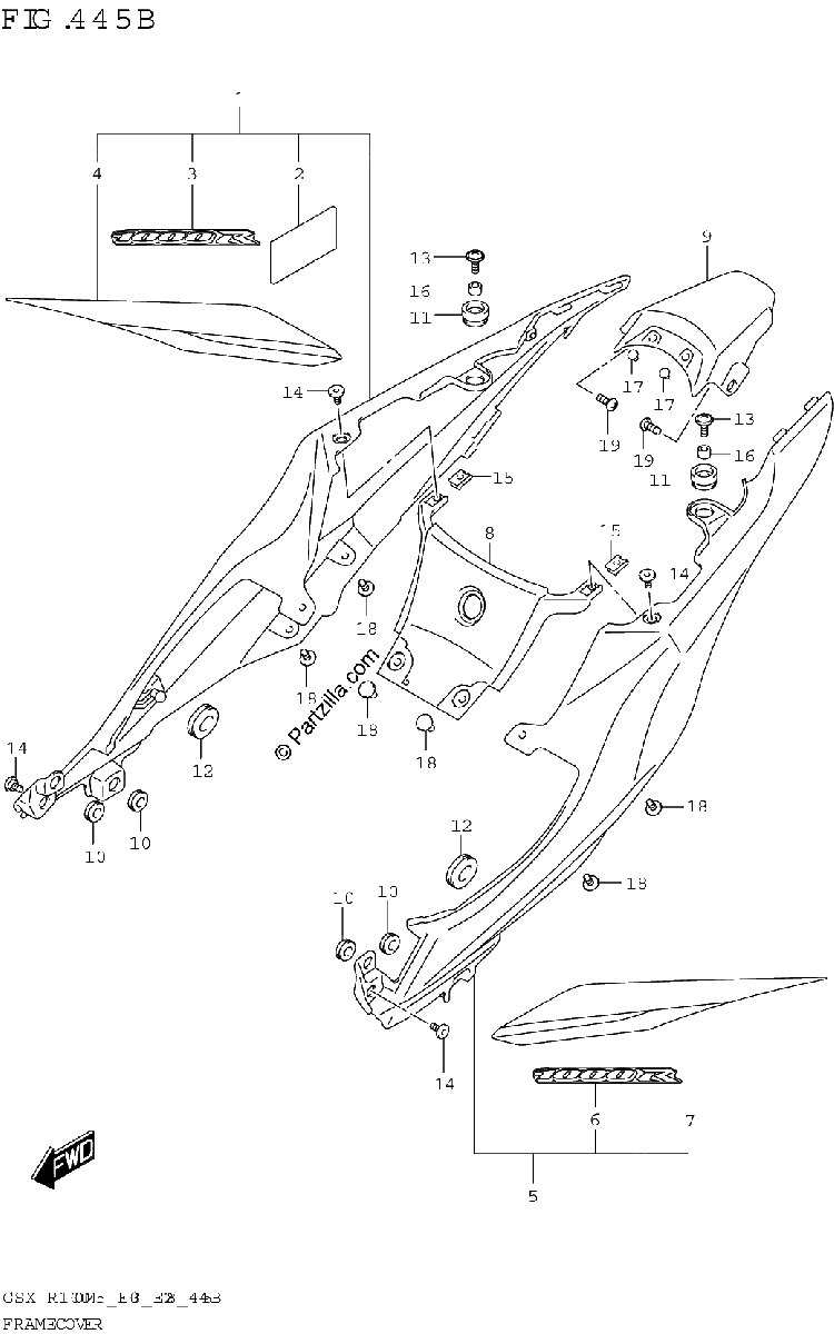 Diagrama de FRAME COVER GSX R1000RA