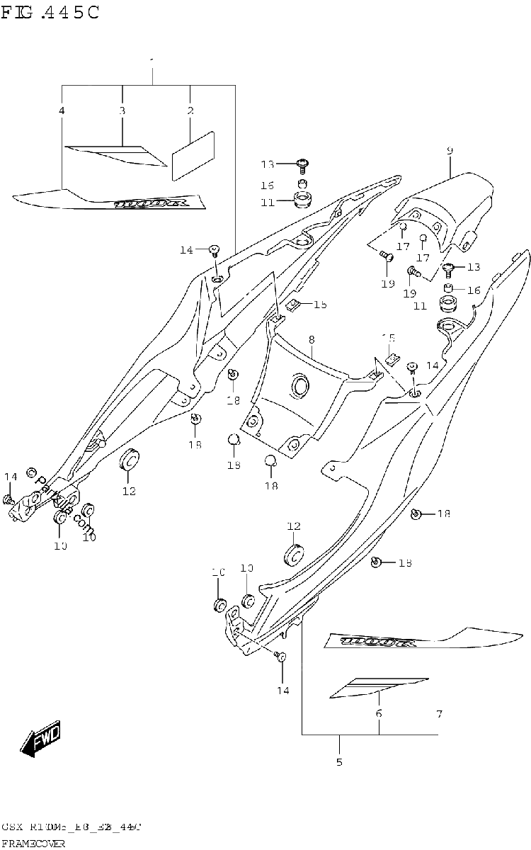 Diagrama de FRAME COVER GSX R1000RZA