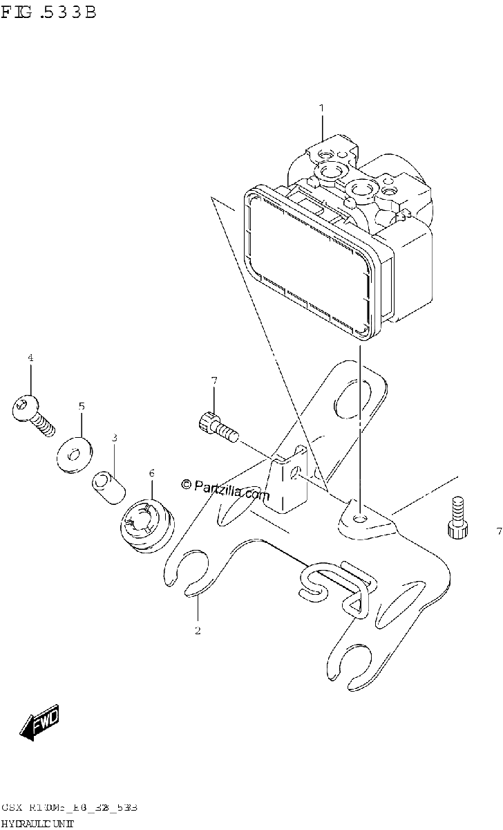 Diagrama de HYDRAULIC UNIT GSX R1000RA GSX R1000RZA