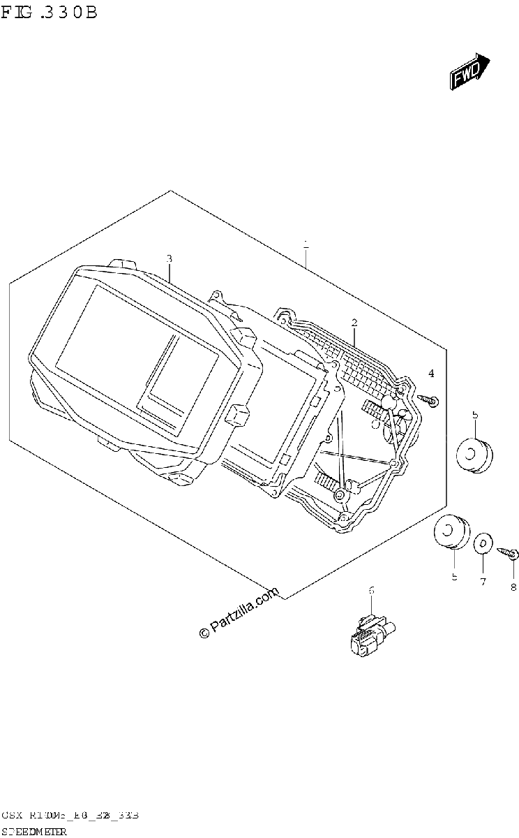Diagrama de SPEEDOMETER GSX R1000A E28