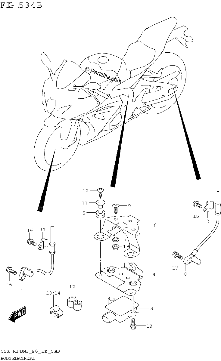 Diagrama de BODY ELECTRICAL GSX R1000RA GSX R1000RZA