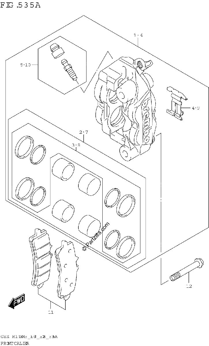 Diagrama de FRONT CALIPER