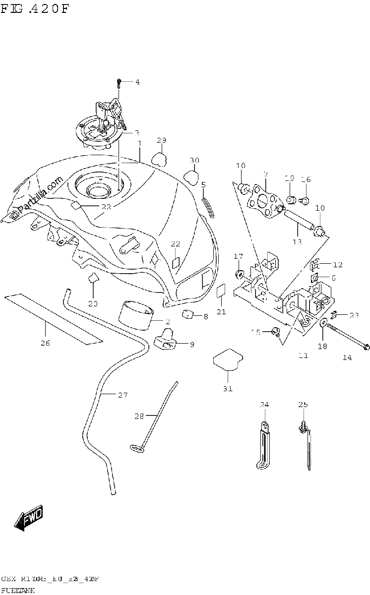 Diagrama de FUEL TANK GSX R1000RZA E33