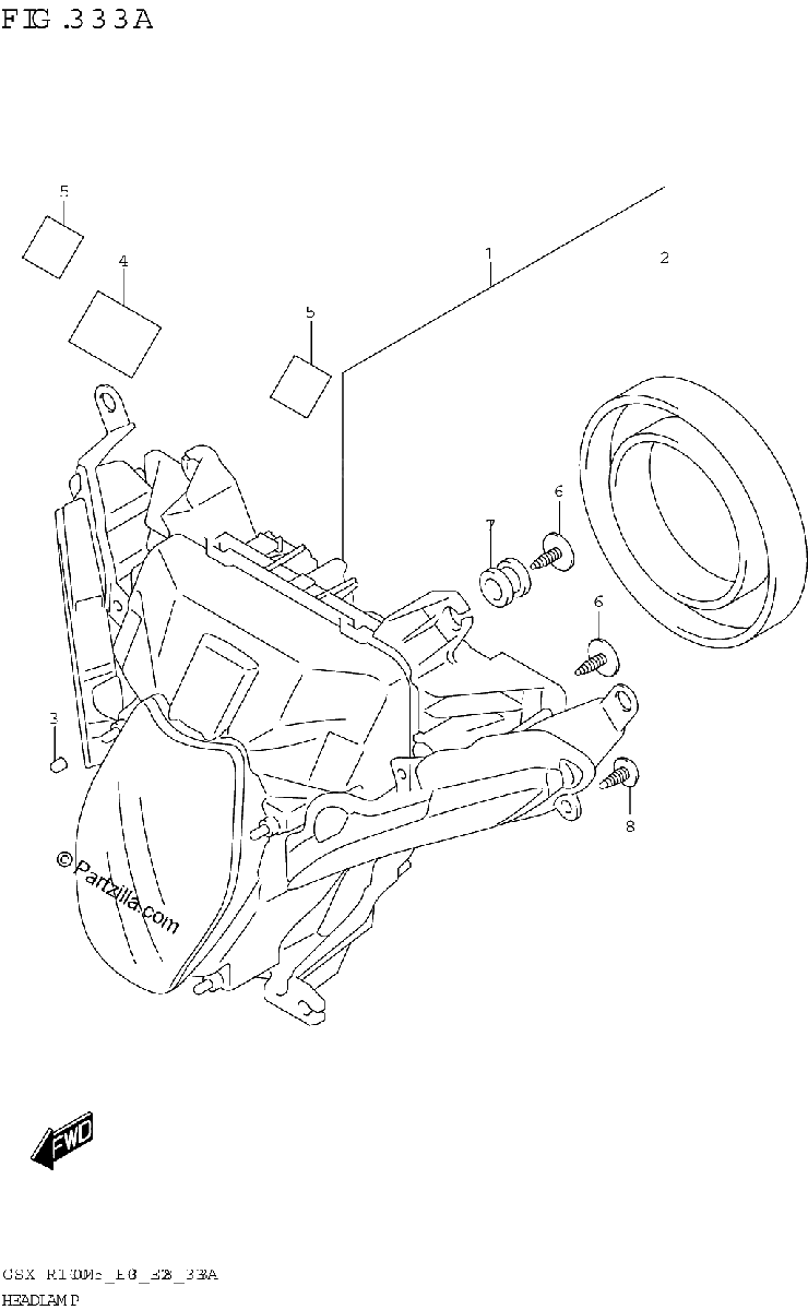 Diagrama de HEADLAMP GSX R1000RZA
