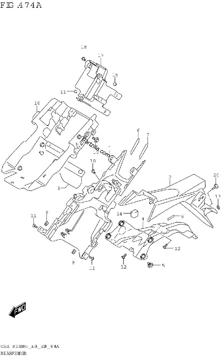 Diagrama de REAR FENDER