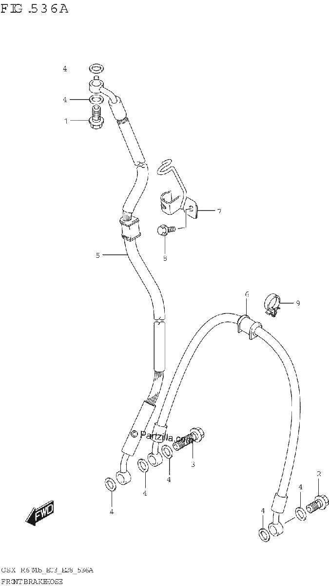 Diagrama de FRONT BRAKE HOSE