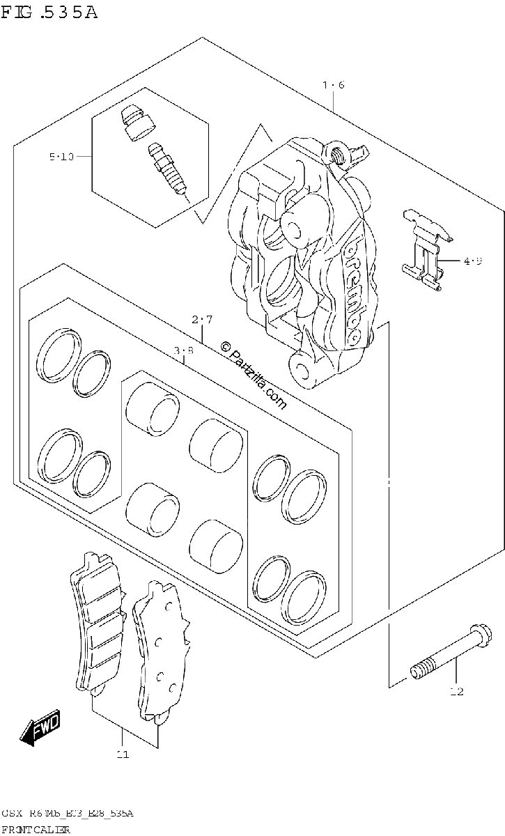 Diagrama de FRONT CALIPER