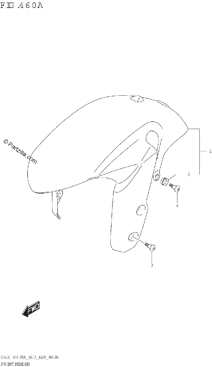 Diagrama de FRONT FENDER GSX R600