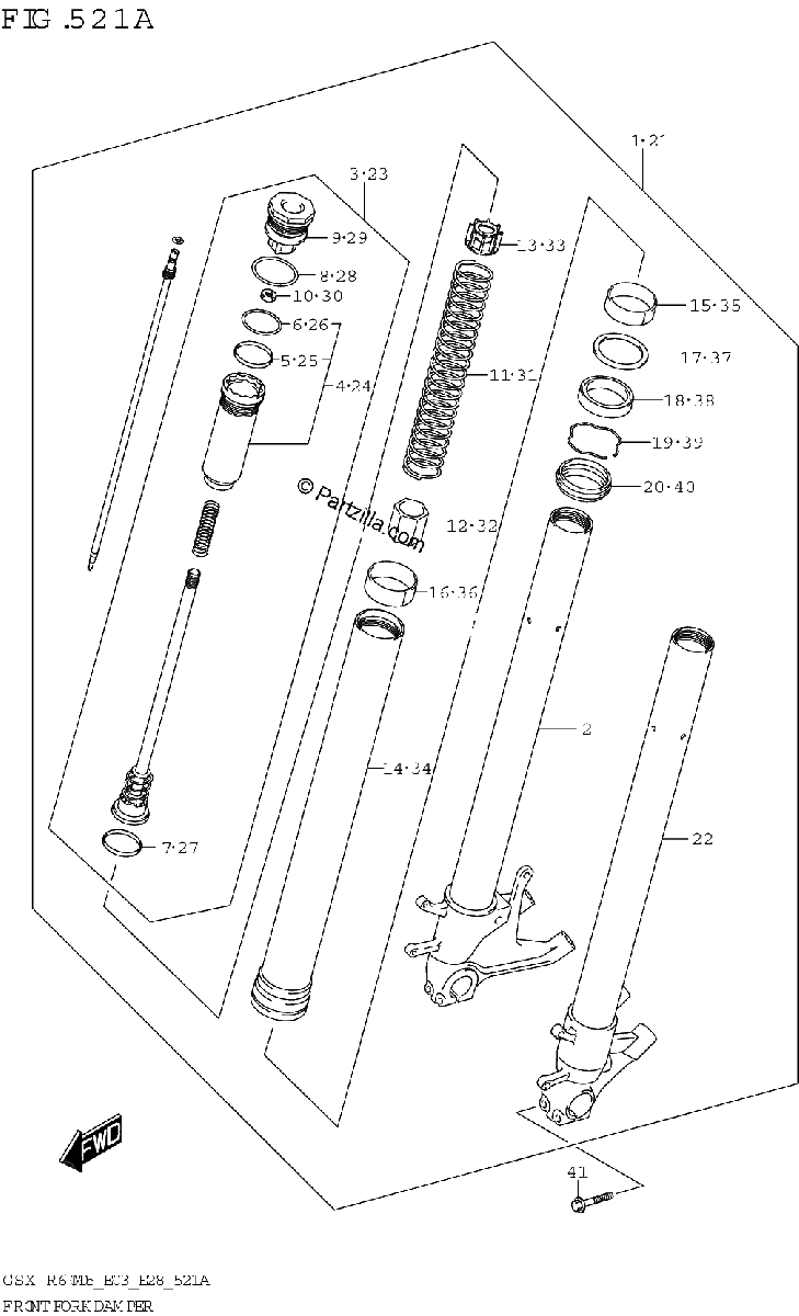 Diagrama de FRONT FORK DAMPER