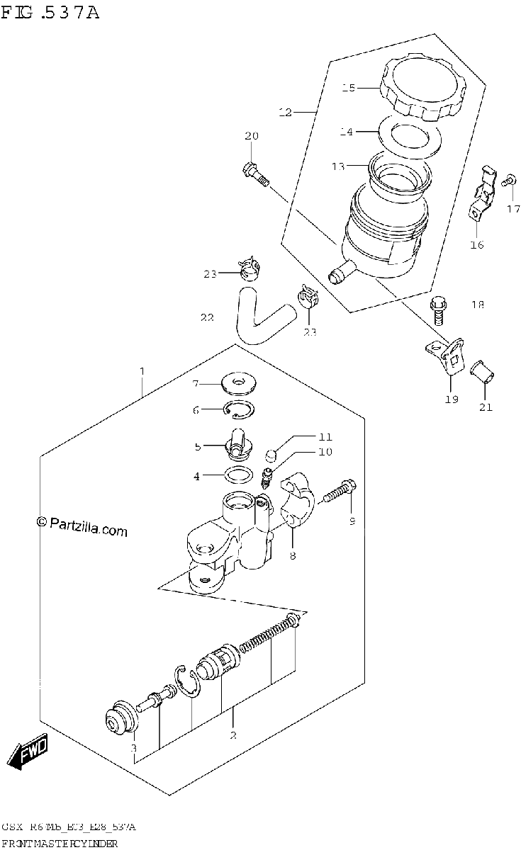 Diagrama de FRONT MASTER CYLINDER