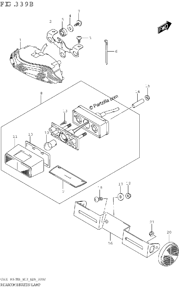 Diagrama de REAR COMBINATION LAMP
