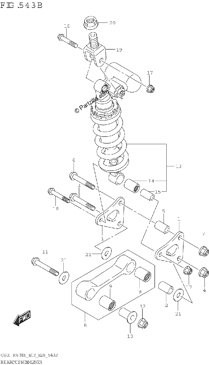 Diagrama de REAR CUSHION LEVER
