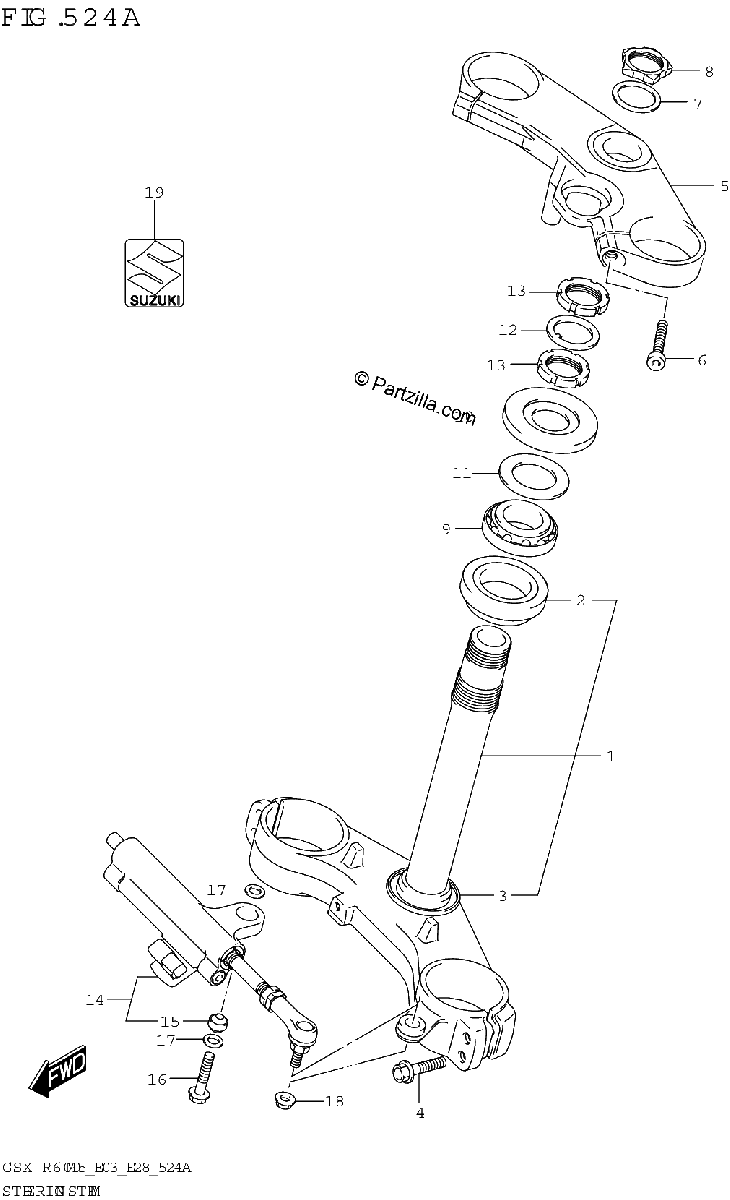 Diagrama de STEERING STEM