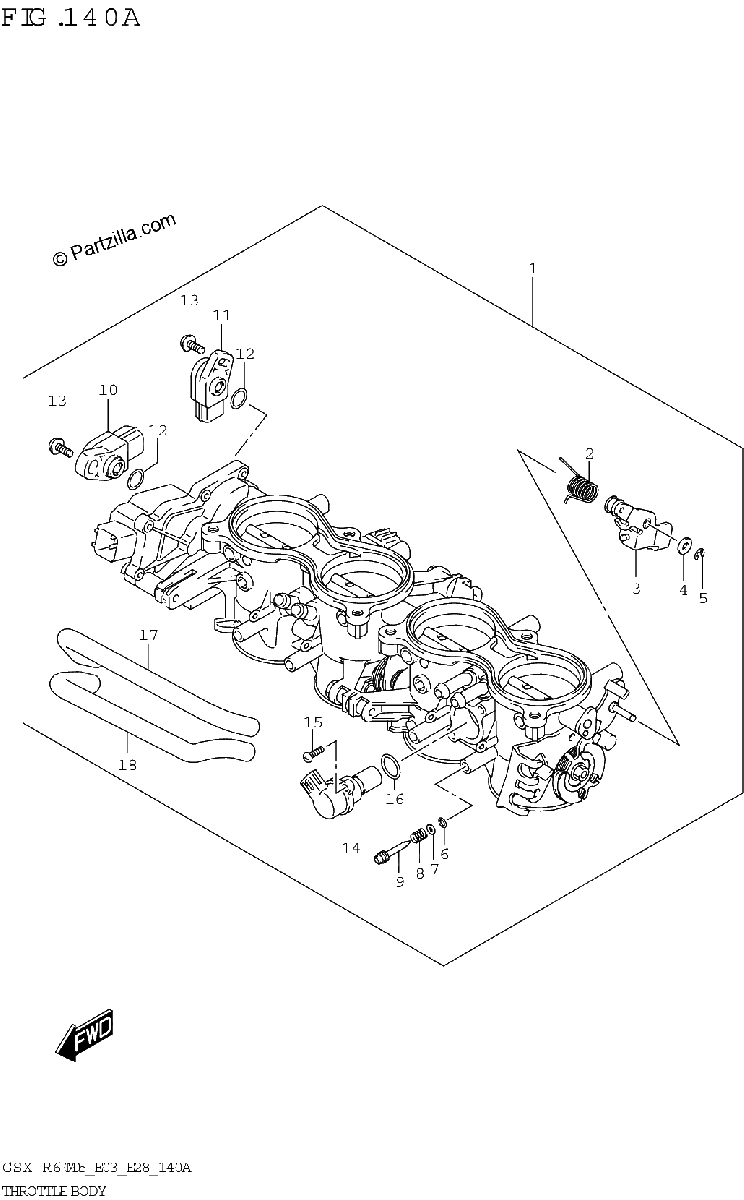 Diagrama de THROTTLE BODY E03 E28
