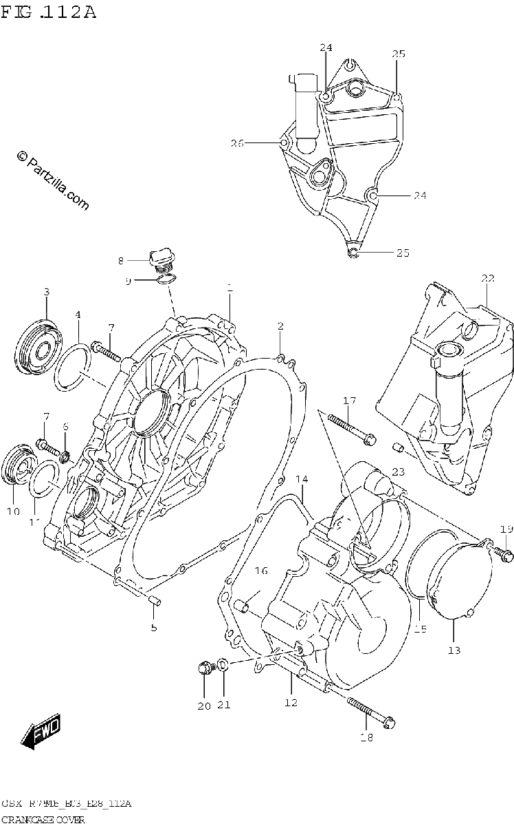 Diagrama de CRANKCASE COVER
