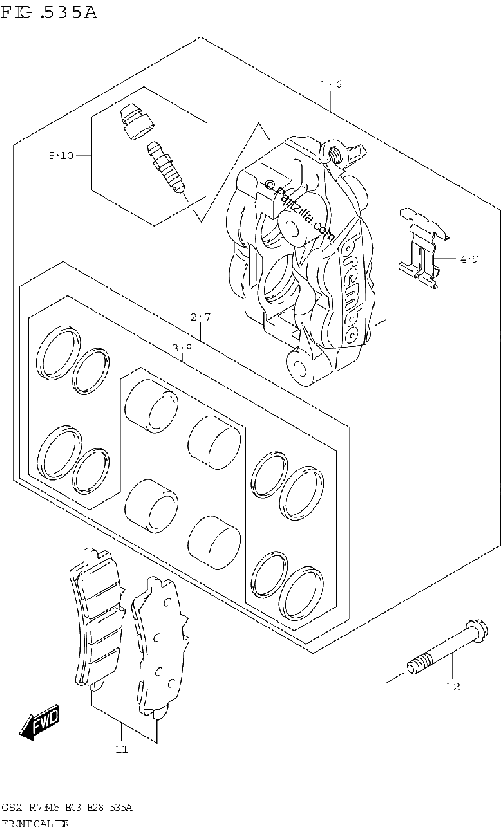 Diagrama de FRONT CALIPER