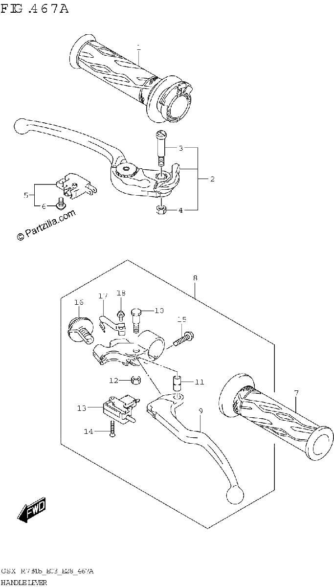 Diagrama de HANDLE LEVER