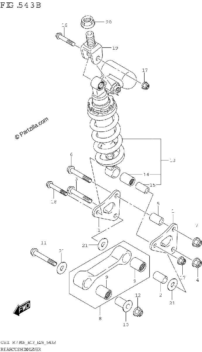 Diagrama de REAR CUSHION LEVER