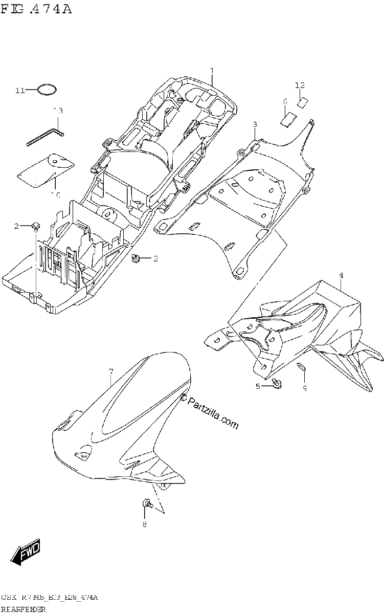 Diagrama de REAR FENDER