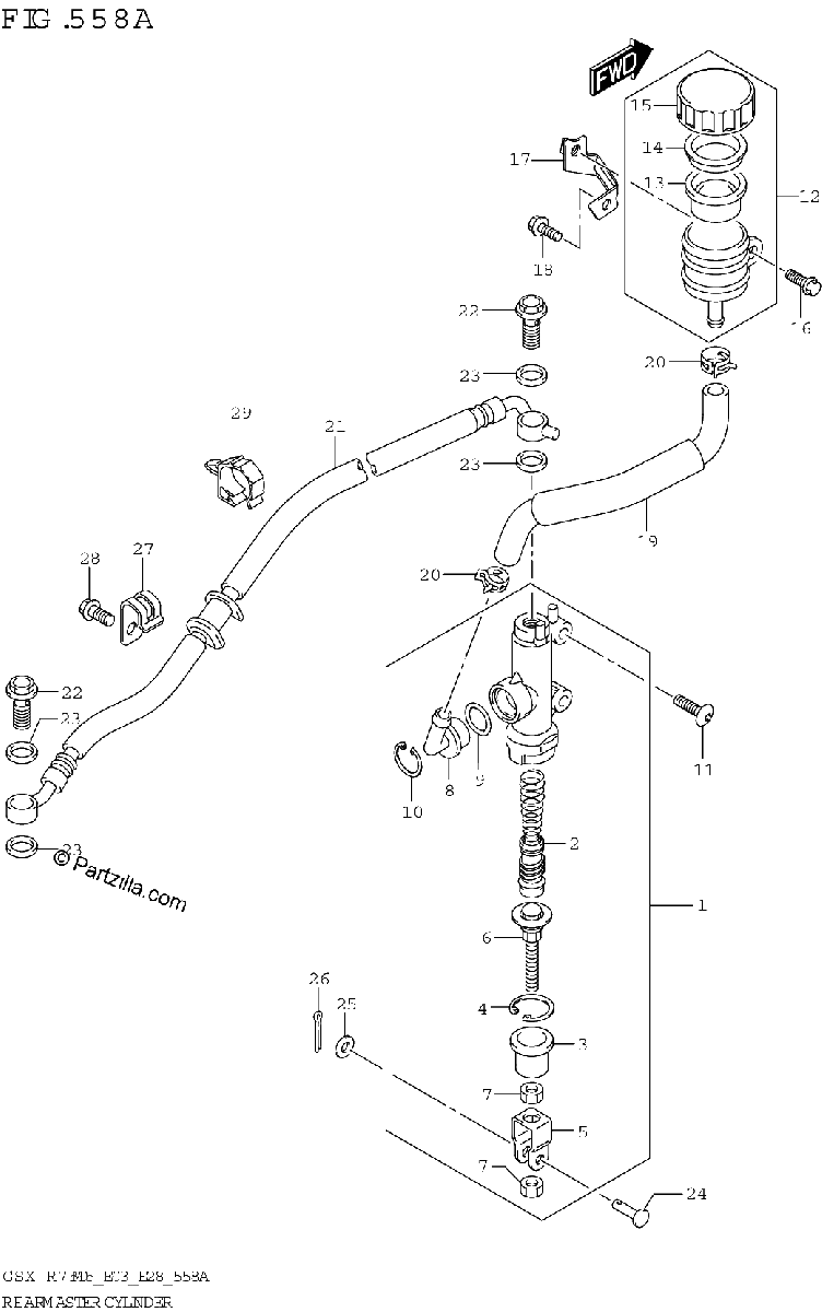 Diagrama de REAR MASTER CYLINDER