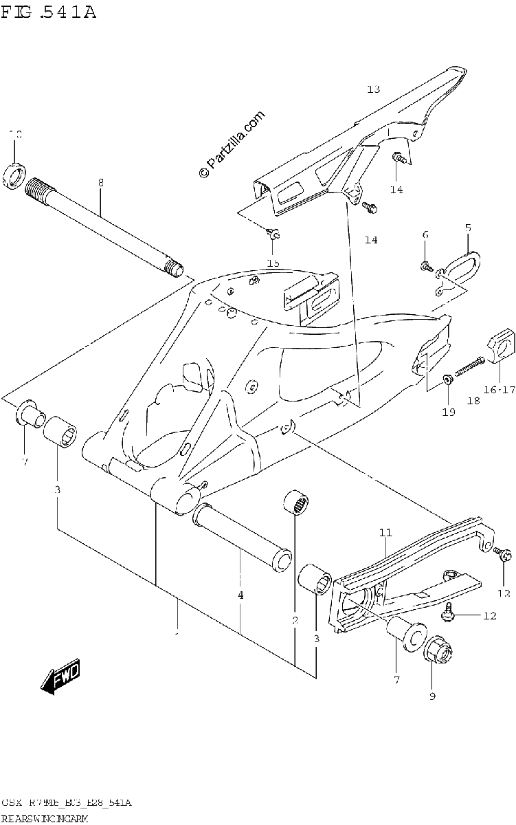 Diagrama de REAR SWINGINGARM