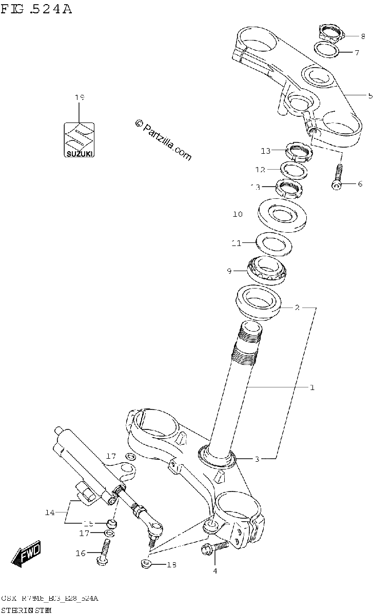 Diagrama de STEERING STEM