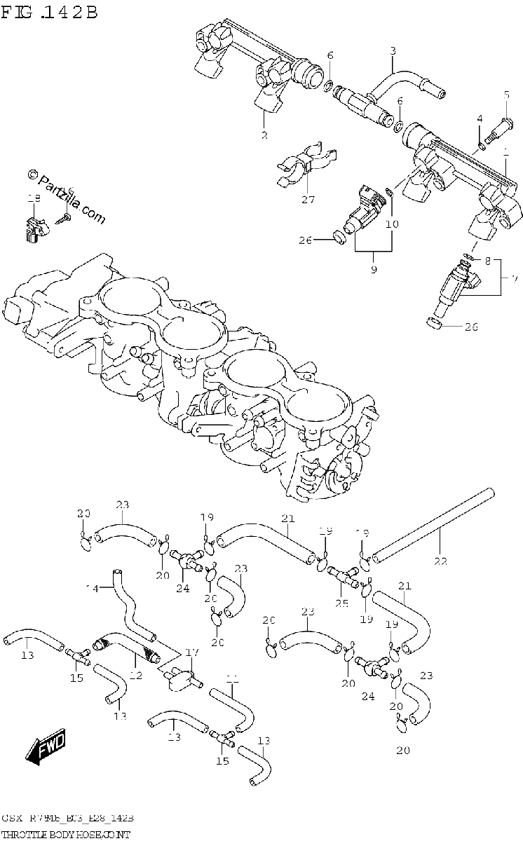 Diagrama de THROTTLE BODY HOSE JOINT E33