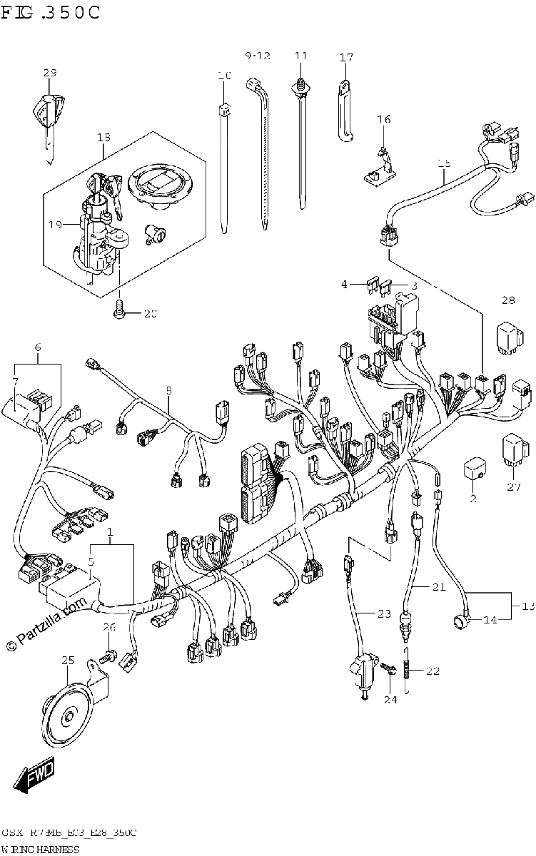 Diagrama de WIRING HARNESS E33