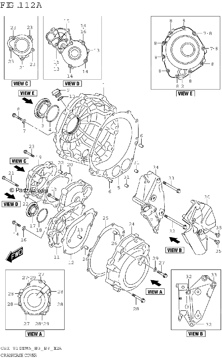 Diagrama de CRANKCASE COVER