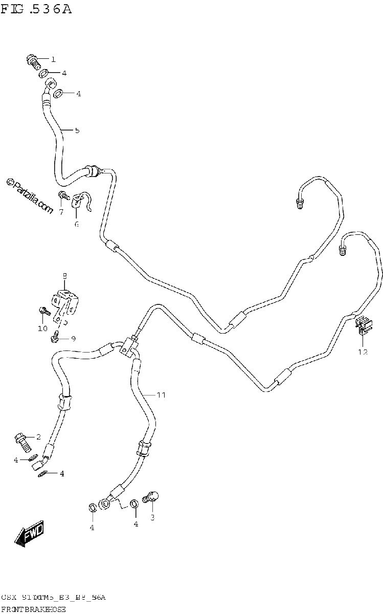 Diagrama de FRONT BRAKE HOSE