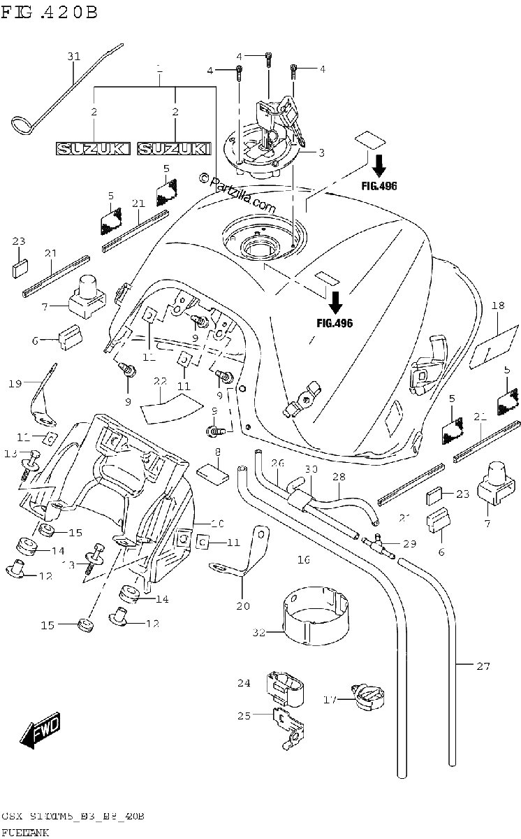 Diagrama de FUEL TANK E03 E28