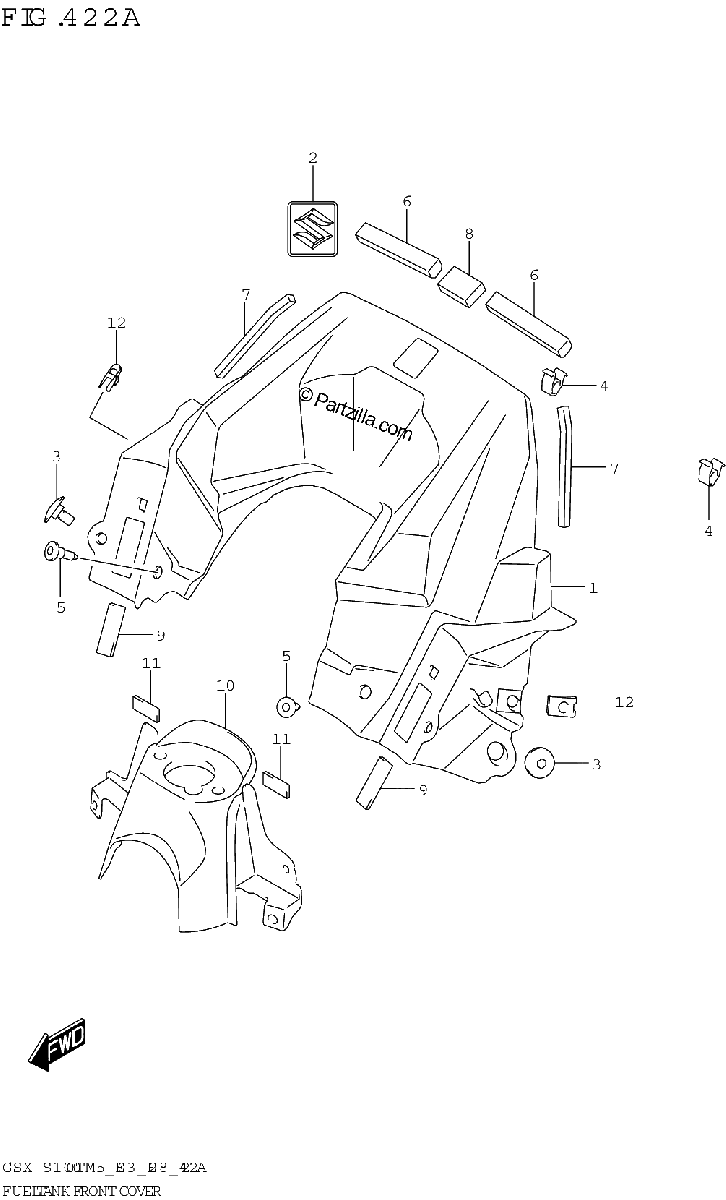 Diagrama de FUEL TANK FRONT COVER