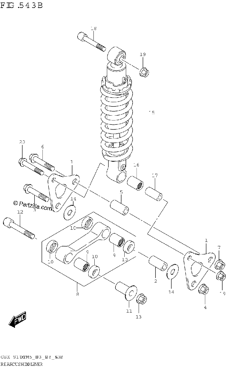 Diagrama de REAR CUSHION LEVER