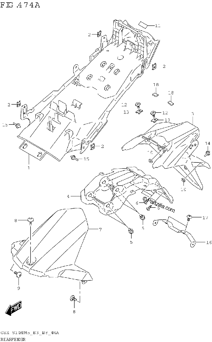 Diagrama de REAR FENDER