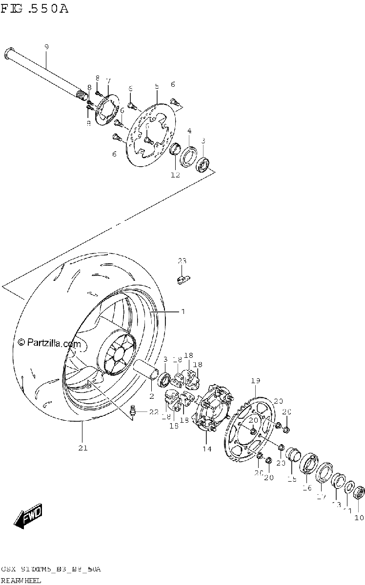 Diagrama de REAR WHEEL