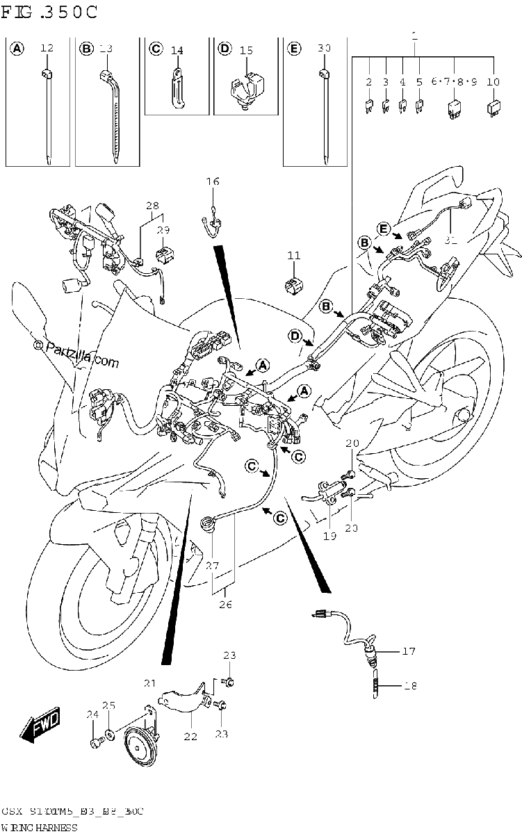 Diagrama de WIRING HARNESS E33