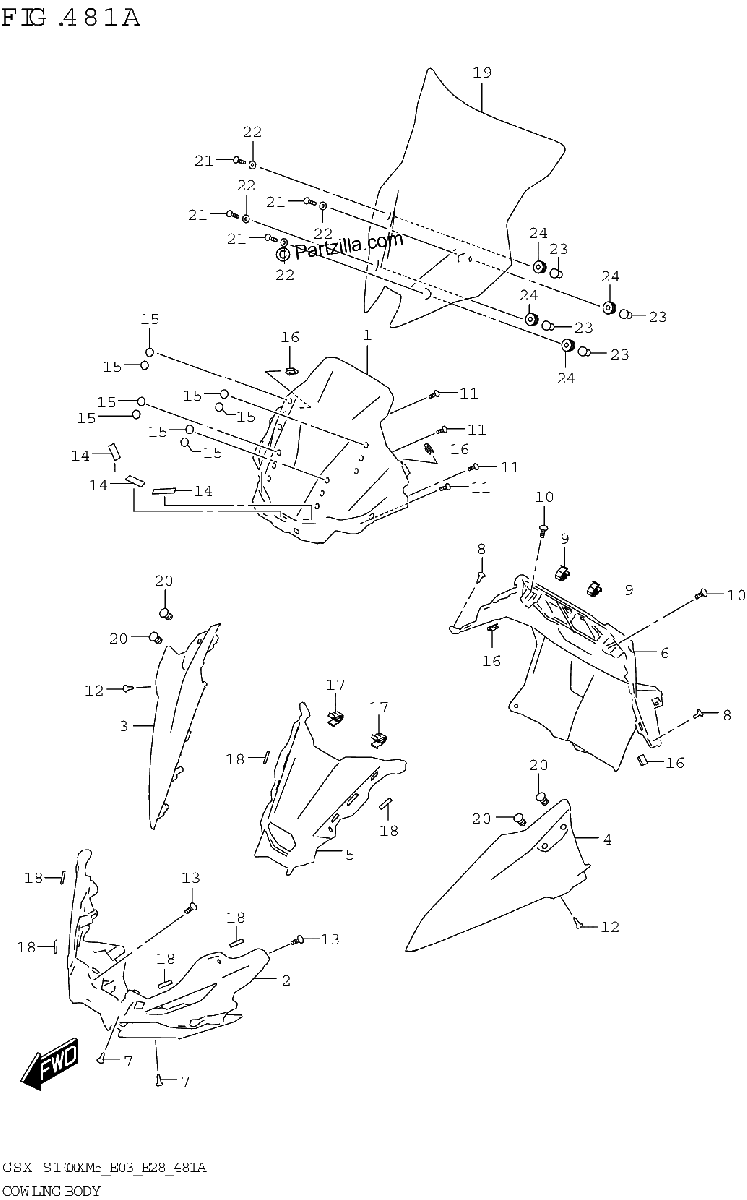 Diagrama de COWLING BODY