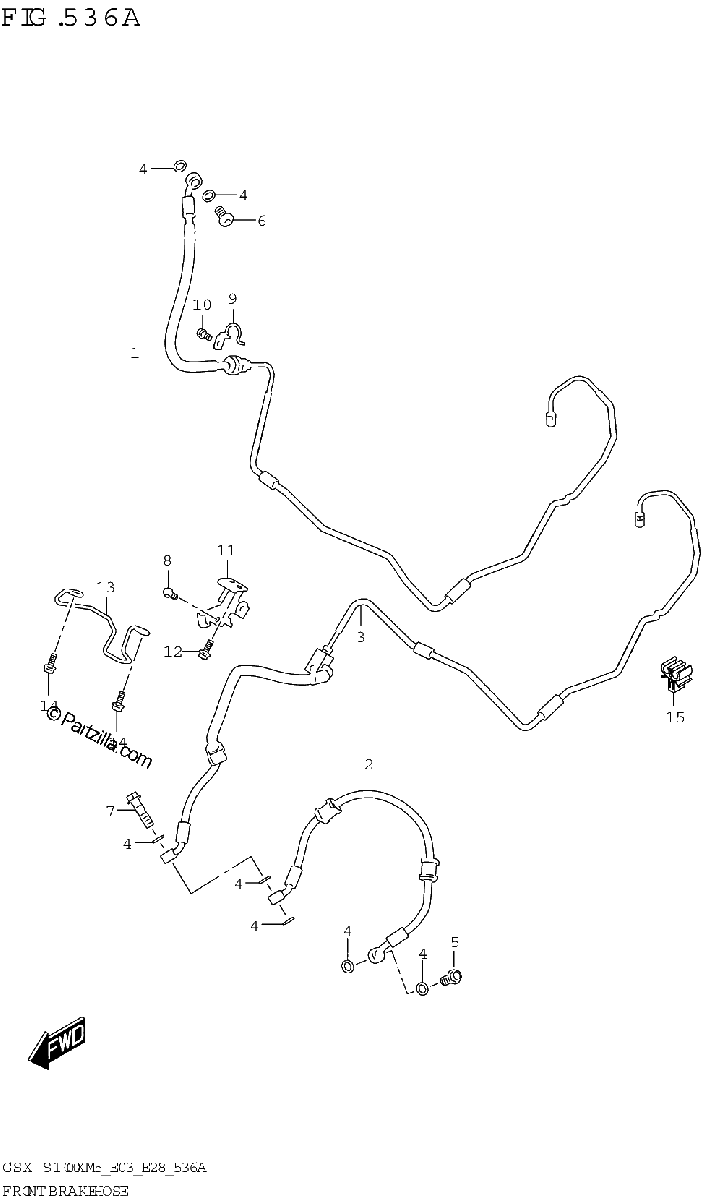 Diagrama de FRONT BRAKE HOSE