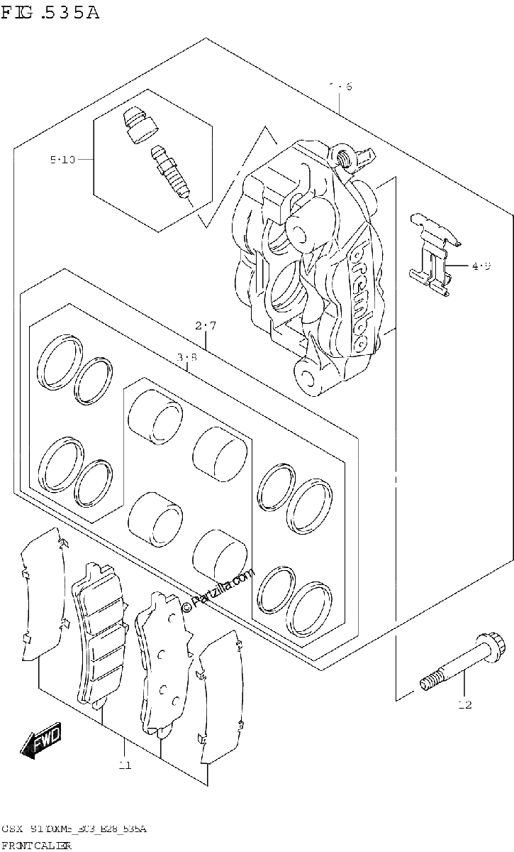 Diagrama de FRONT CALIPER
