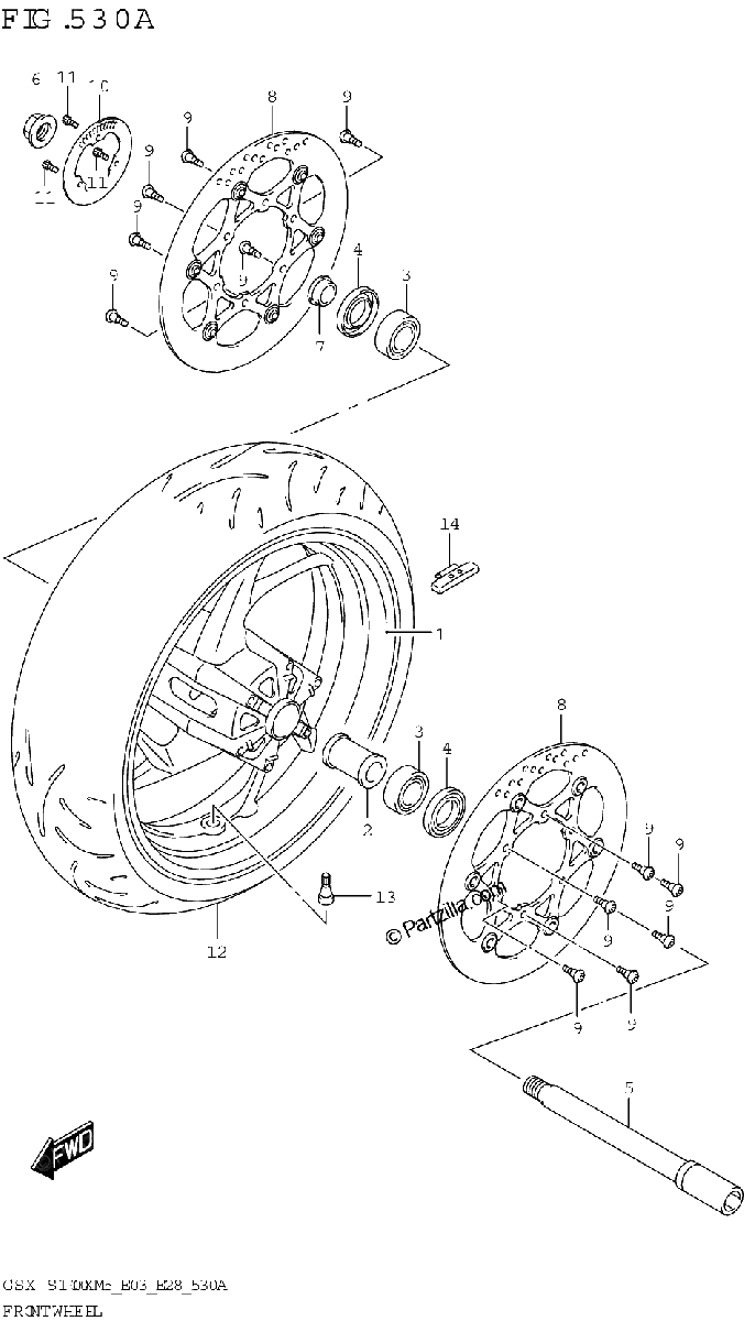 Diagrama de FRONT WHEEL