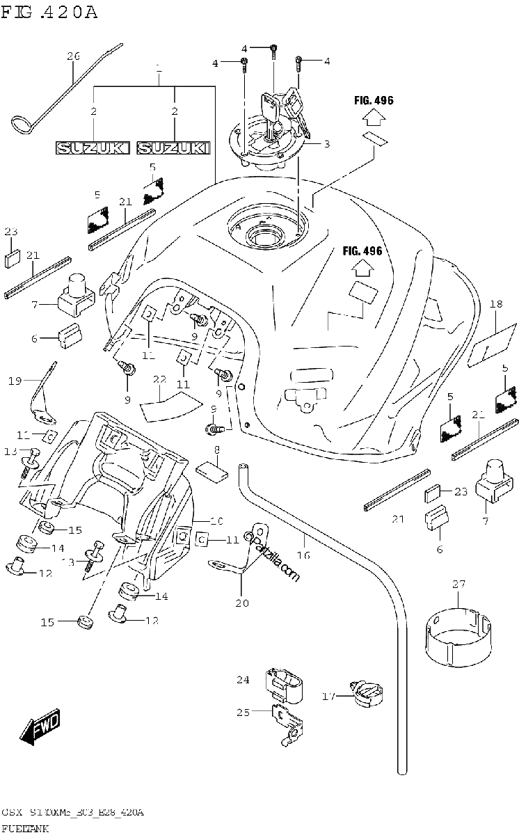 Diagrama de FUEL TANK E28 E33