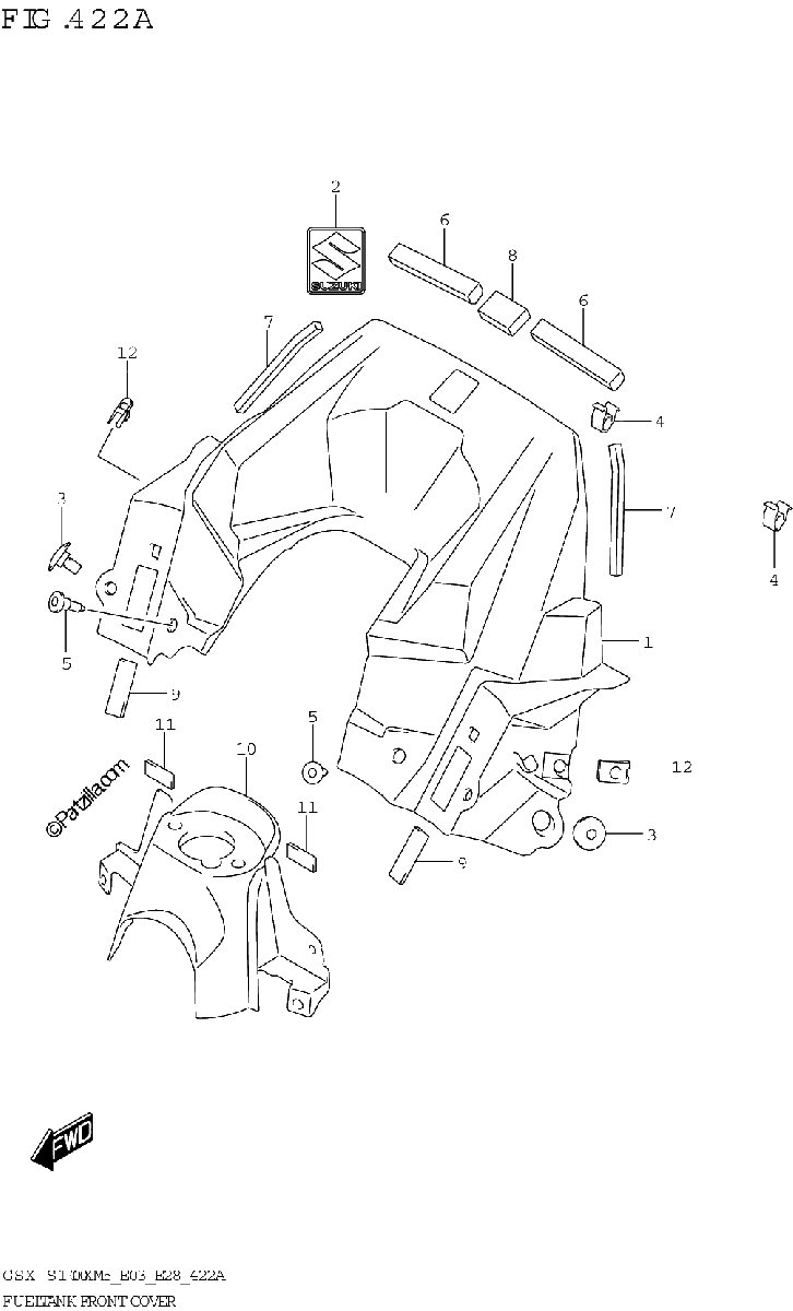 Diagrama de FUEL TANK FRONT COVER