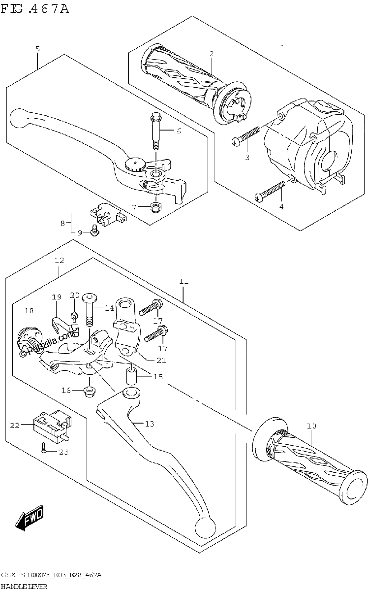 Diagrama de HANDLE LEVER