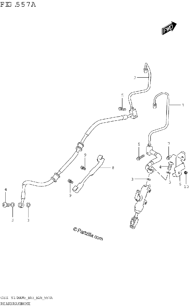 Diagrama de REAR BRAKE HOSE